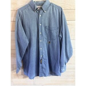 VTG Tommy Hilfiger Lightweight Denim  Blue Long Sleeve Shirt Mens Size XL